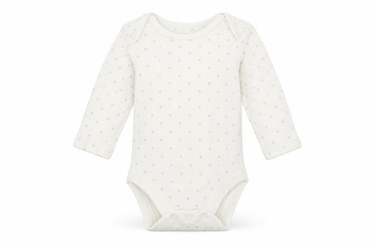 Front view of Marks & Spencer Baby White Geometric Babygrow One-Piece Size Newborn