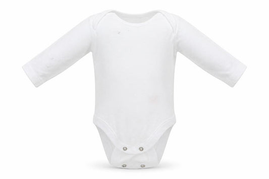 Front view of F&F Baby White Babygrow One-Piece Size Newborn