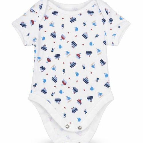 George Boys White Geometric  Babygrow One-Piece Size Newborn