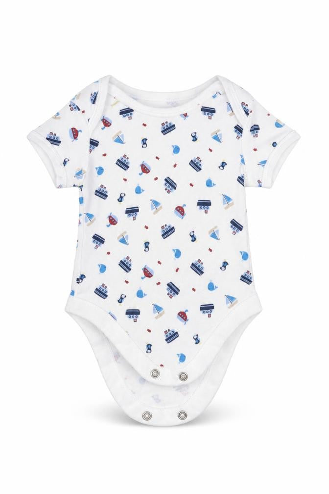 George Boys White Geometric  Babygrow One-Piece Size Newborn