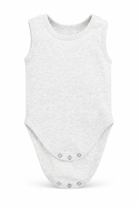 Front view of George Baby Grey Babygrow One-Piece, size 3-6, Months