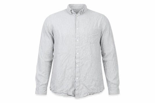 Front view of Primark men’s grey button-up, size S