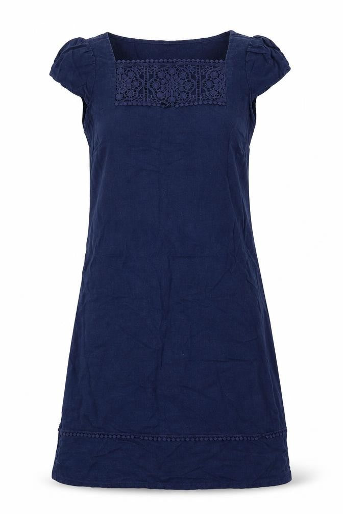 Front view of Marks & Spencer women’s blue a-line, size UK 8