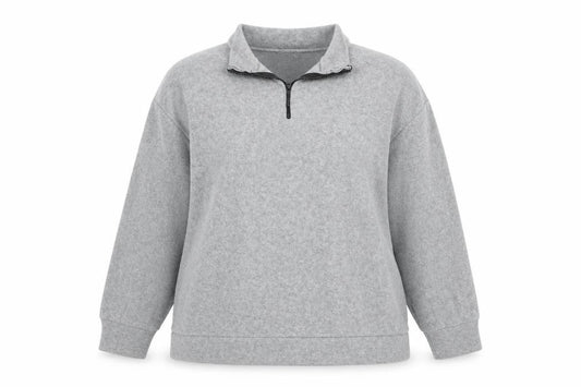 Front view of Boohoo women’s grey jumper, size UK 16