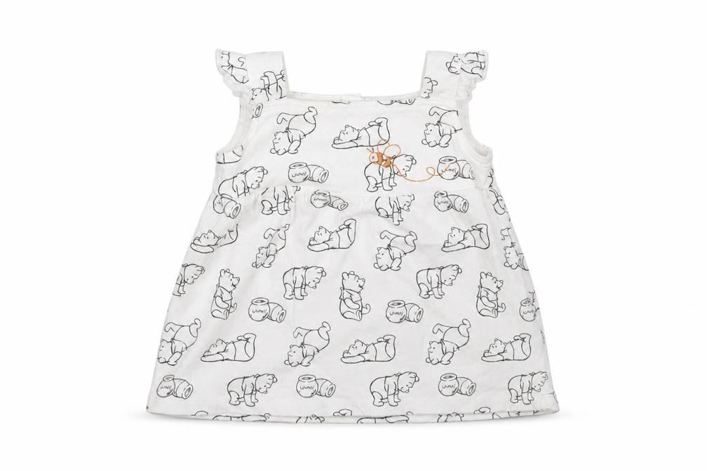 TU Girls White   A-Line  Size 6-9 Months  - Winnie the Pooh