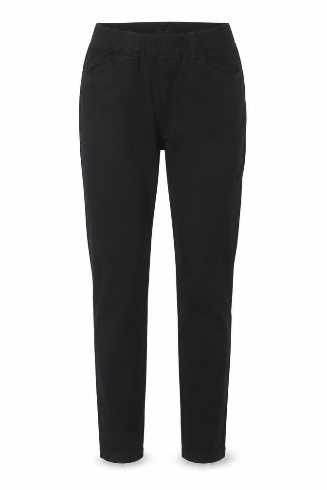 Front view of Quiz women’s black straight jeans, size UK 10, 30-inch leg
