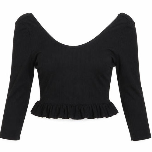 Nasty Gal Womens Black   Cropped T-Shirt Size 8