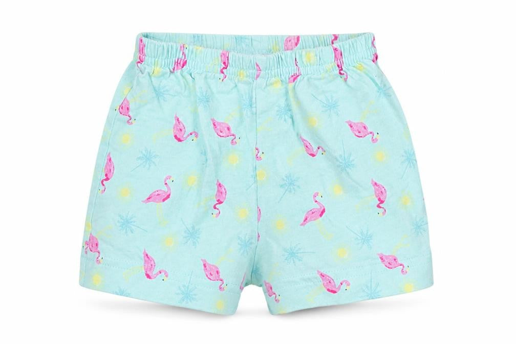 Matalan Girls Blue Geometric  Cropped Trousers Size 9 Months