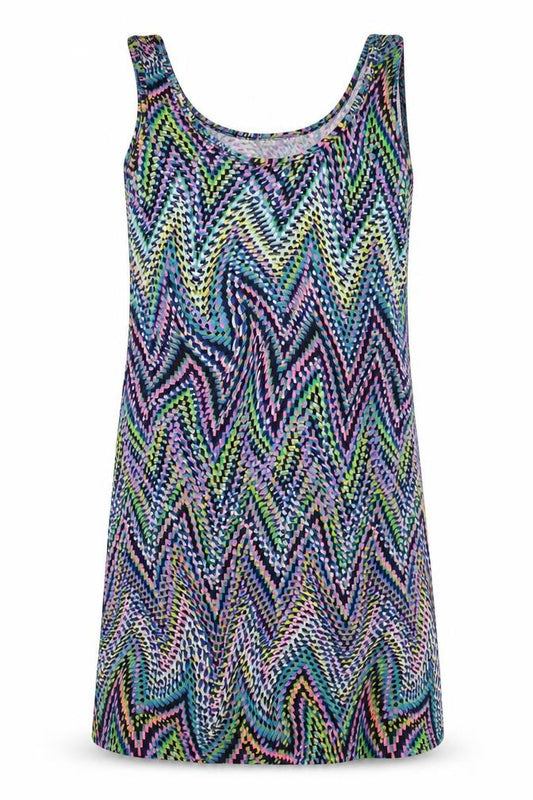Front view of FAS women’s multicoloured geometric a-line, size S