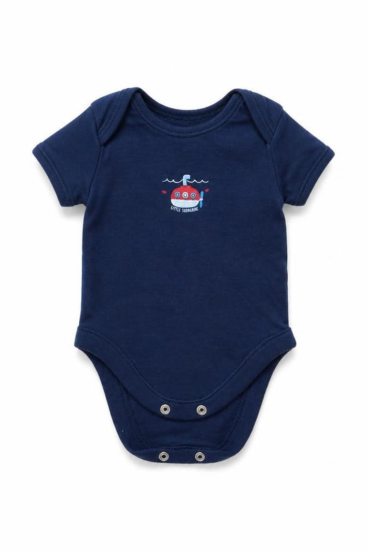 Front view of George Baby Blue Babygrow One-Piece Size Newborn