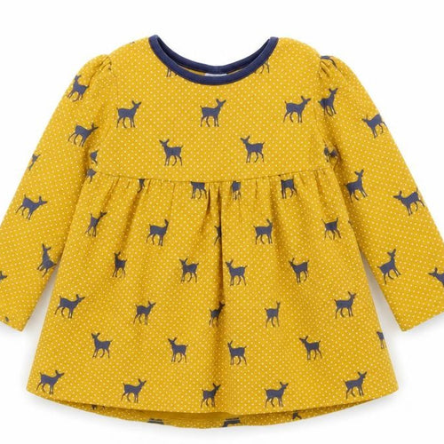 Mini Club Girls Yellow Polka Dot  Basic T-Shirt Size 9-12 Months  - Deer
