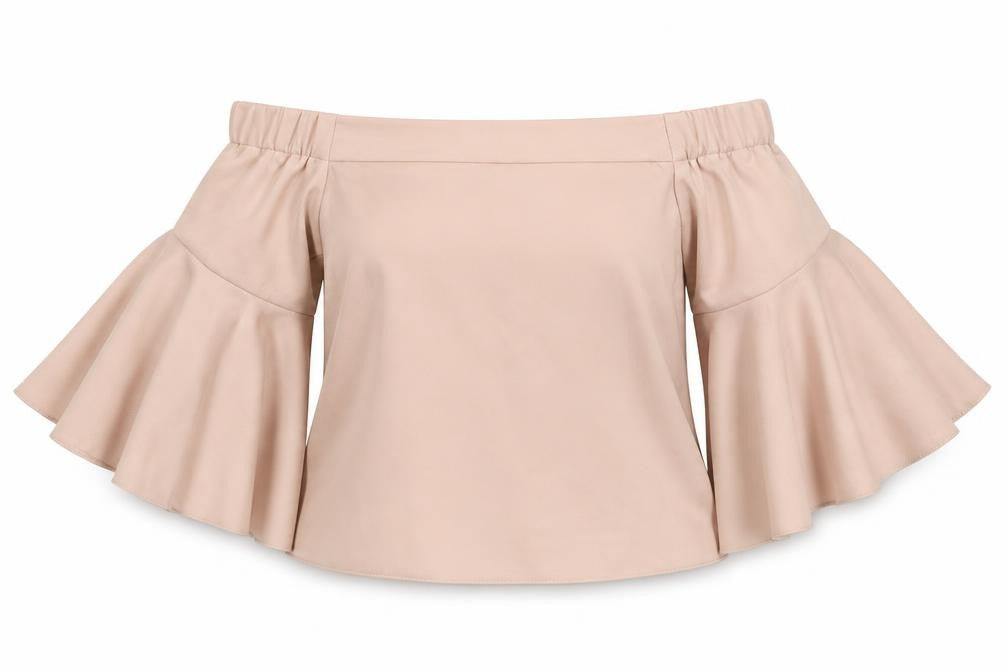 Front view of Topshop women’s pink basic blouse, size UK 8