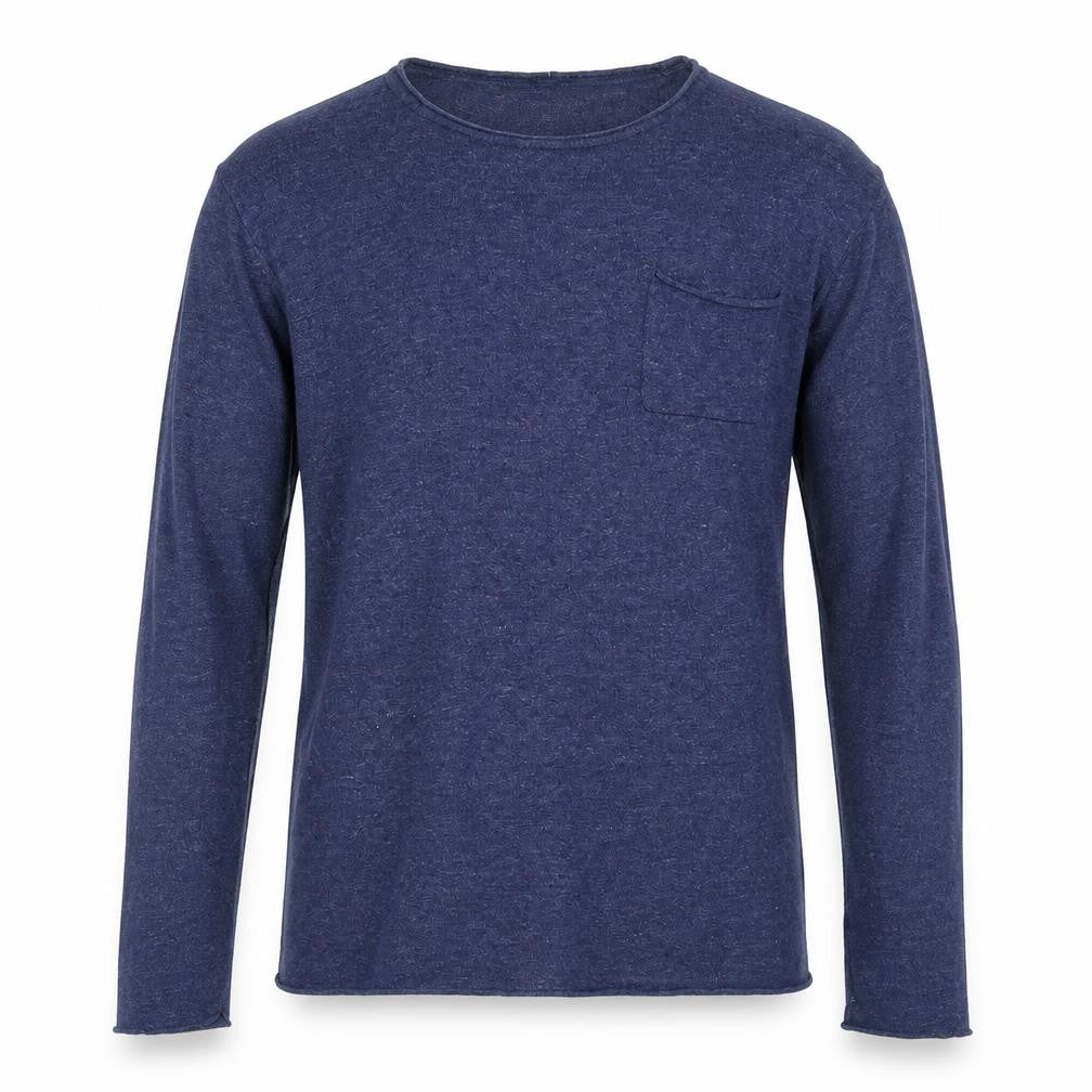 Front view of Pull&Bear men’s blue knit jumper, size M