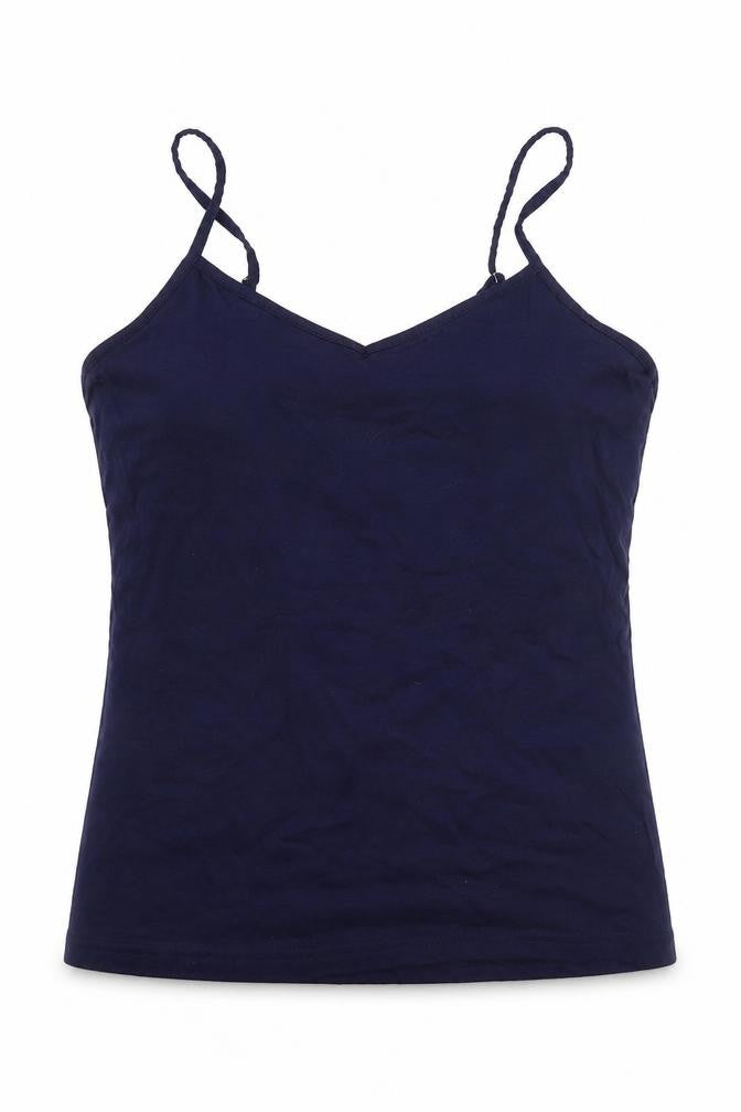 Front view of New Look women’s purple basic tank, size M