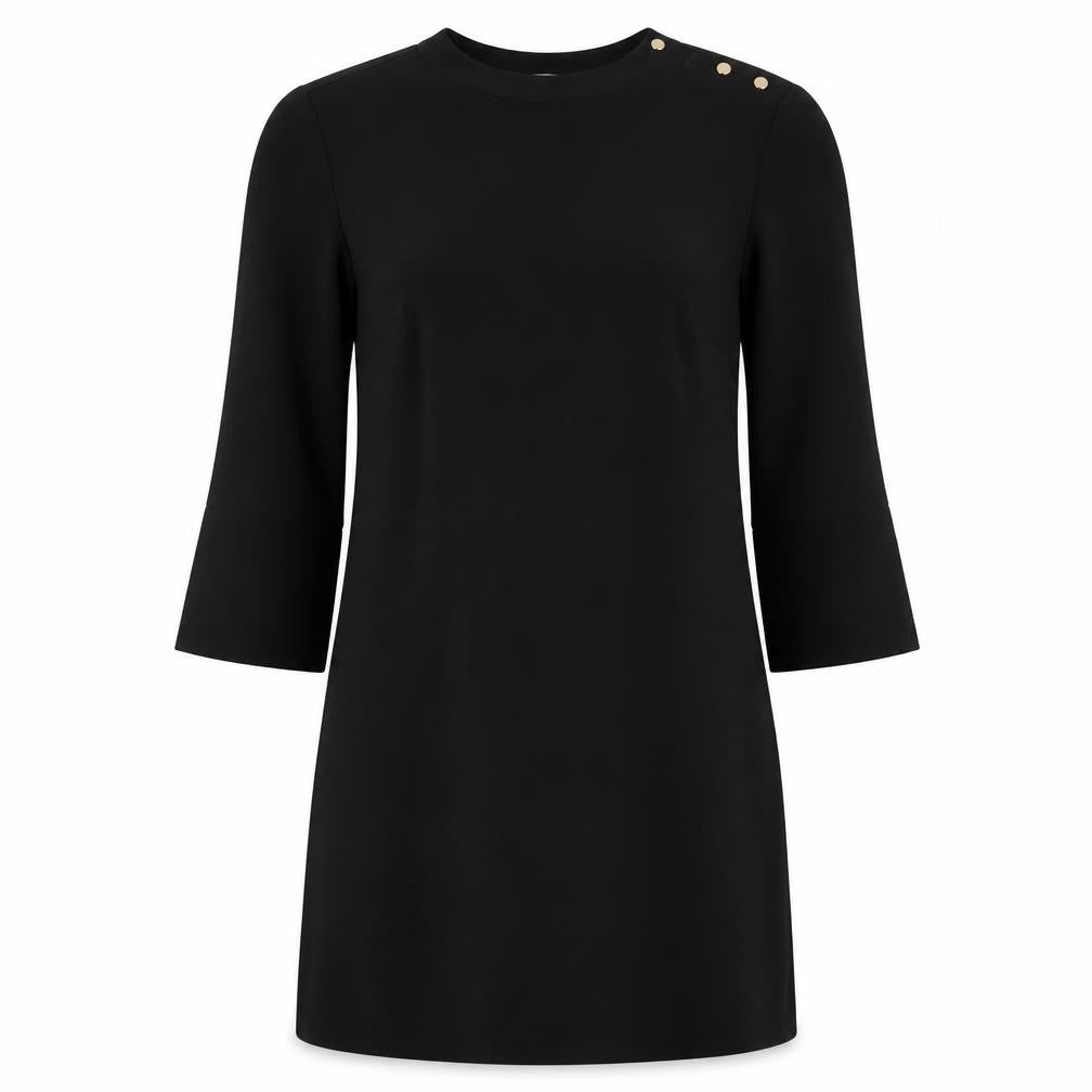 Front view of H&M women’s black a-line, size UK 10