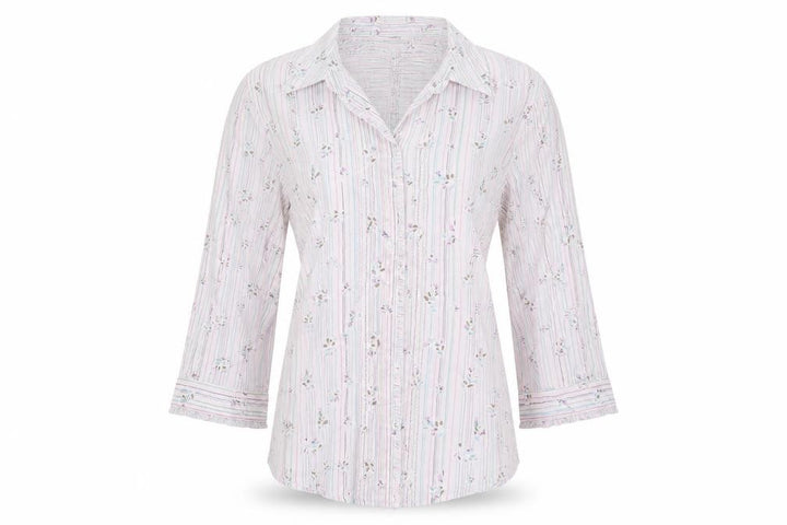 Monsoon Womens White Striped Basic Button-Up Size M