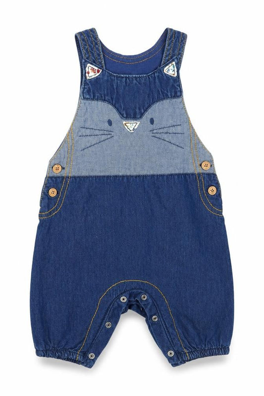 Front view of Next girls’ blue romper one-piece, size 3-6, months