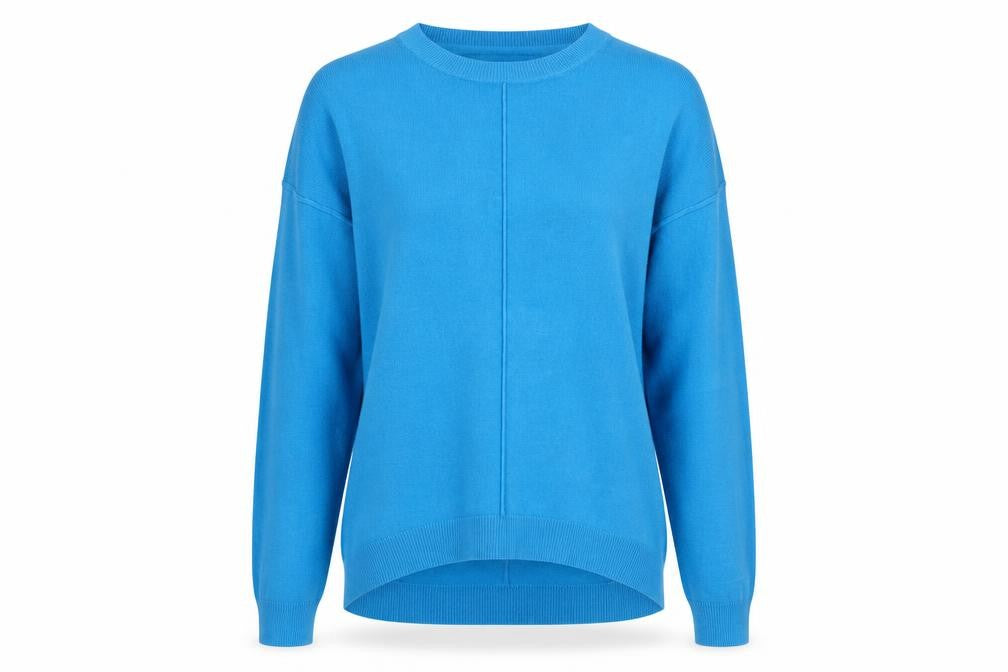 Front view of Principles women’s blue knit jumper, size UK 10