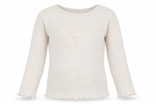Front view of George girls’ beige basic t-shirt, size 12-18, months