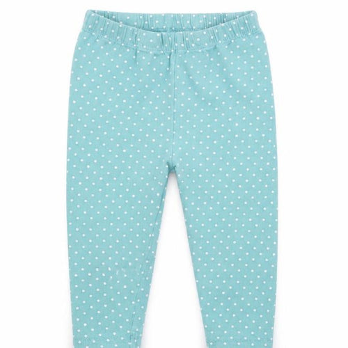 Nutmeg Baby Blue Polka Dot  Cropped Leggings Size 6-9 Months