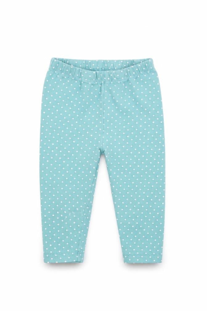 Nutmeg Baby Blue Polka Dot  Cropped Leggings Size 6-9 Months