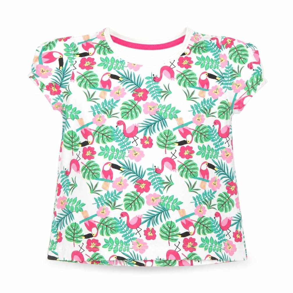 Front view of Primark Baby Multicoloured Floral Basic T-Shirt, size 6-9, Months