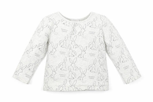 Front view of Next Baby Grey Geometric Basic T-Shirt, size 6-9, Months