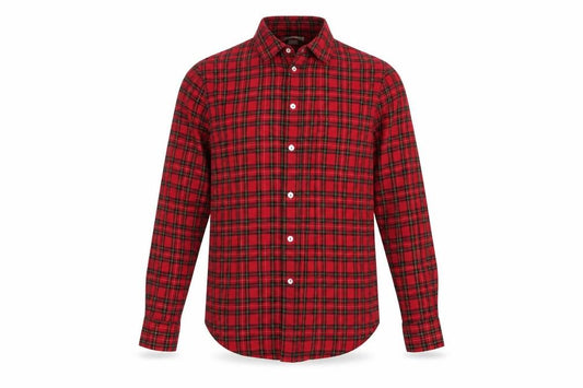 Front view of H&M men’s multicoloured check button-up, size 34