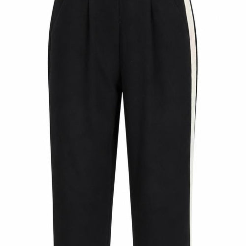 Stradivarius Womens Black Striped  Cropped Trousers Size S L22 in