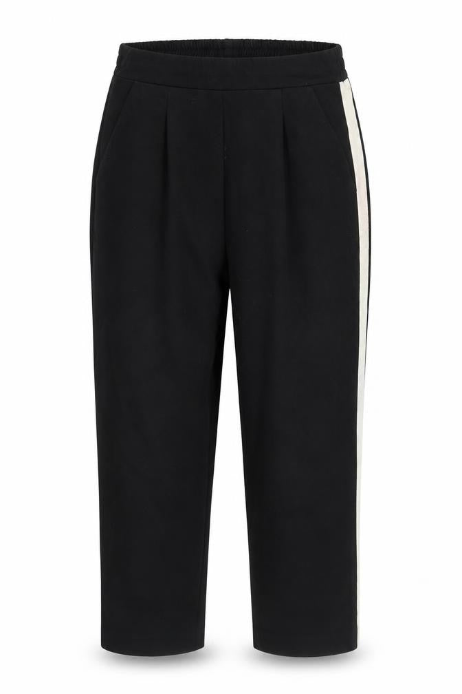 Stradivarius Womens Black Striped  Cropped Trousers Size S L22 in