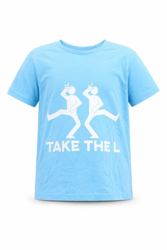 Front view of Urban outlaws boys’ blue basic t-shirt, size 9, years