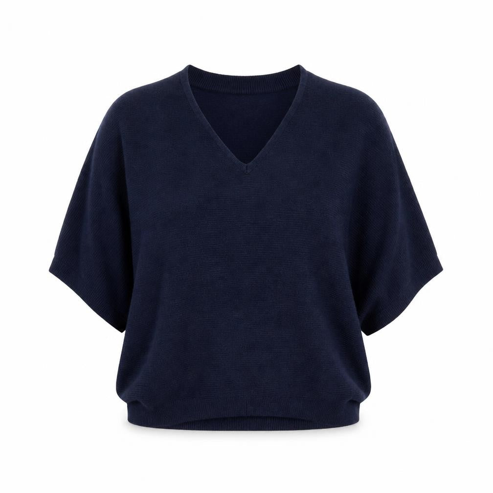 Front view of F&F women’s blue basic blouse, size UK 12
