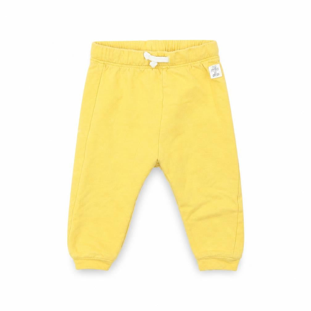 M&S Girls Yellow   Jogger Trousers Size 12 Months