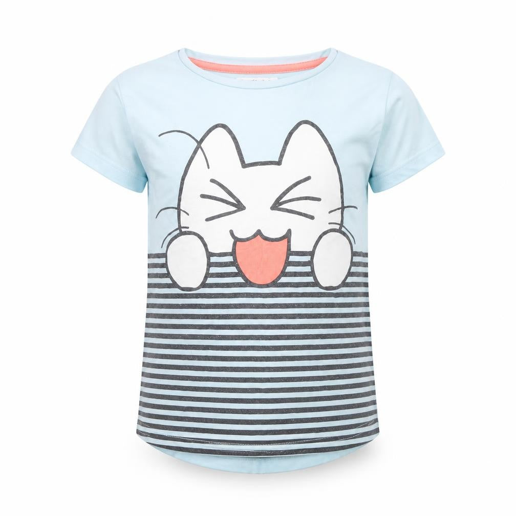 Front view of Juniors girls’ blue solid cami pyjama top, size 3, years
