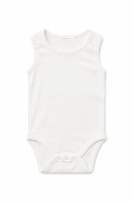 Front view of Next Baby White Babygrow One-Piece, size 6-9, Months