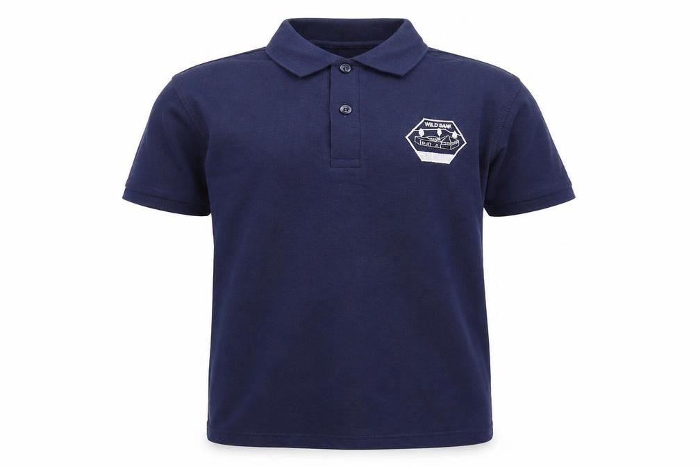 Front view of Blue Max boys’ blue basic polo, size 11-12, years