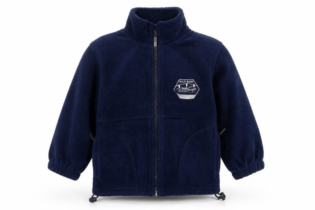 Front view of Phoenix boys’ blue fleece jacket, size S