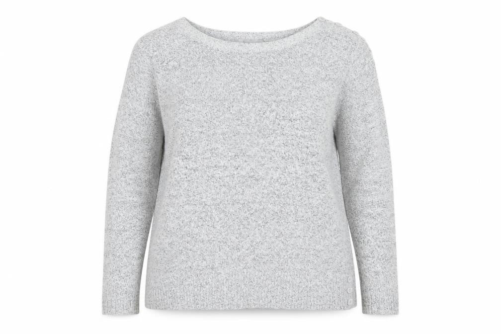 Front view of M&Co women’s grey jumper, size UK 20