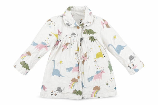 Front view of Next girls’ white polka dot dress, size 2, years