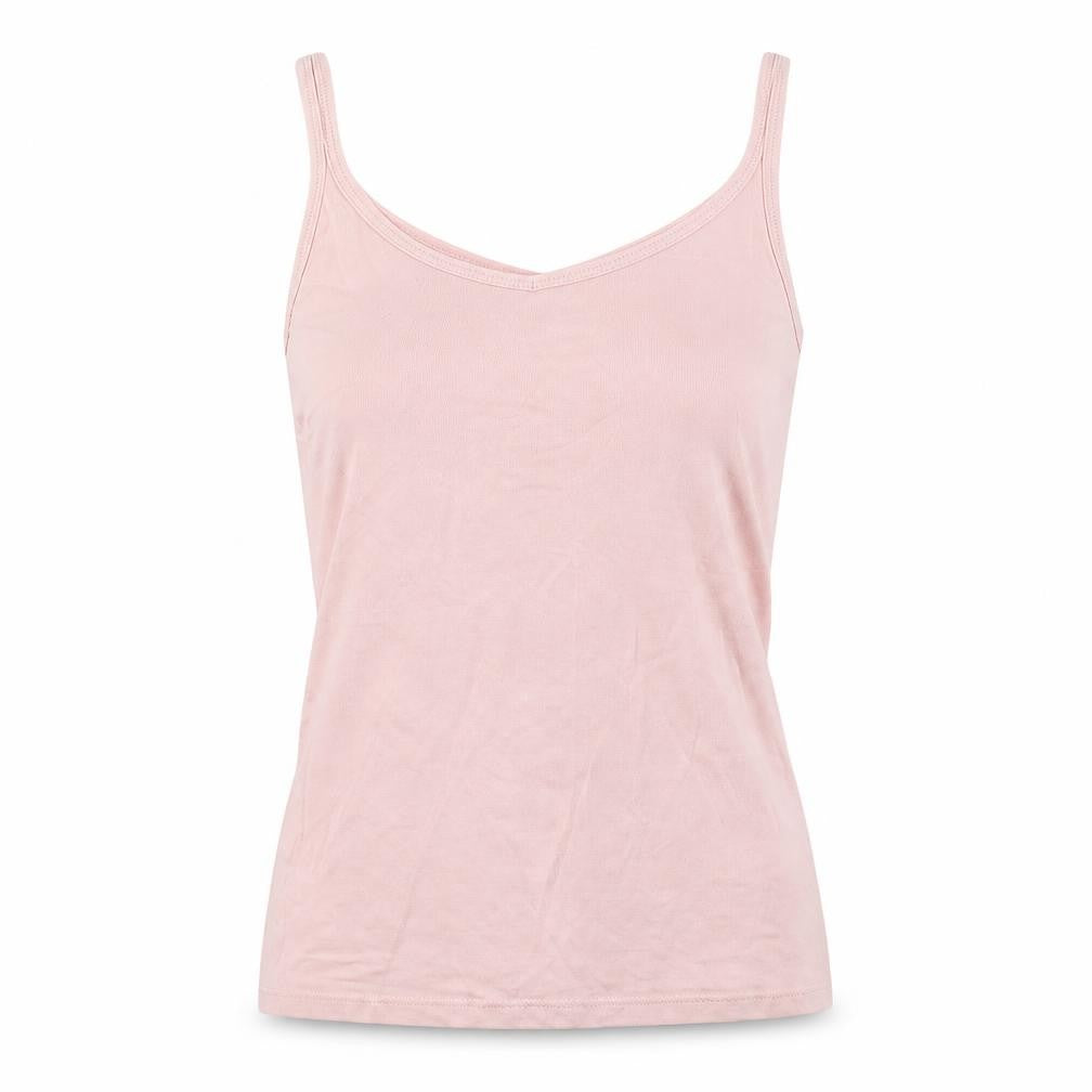 Front view of New Look women’s pink basic tank, size UK 6