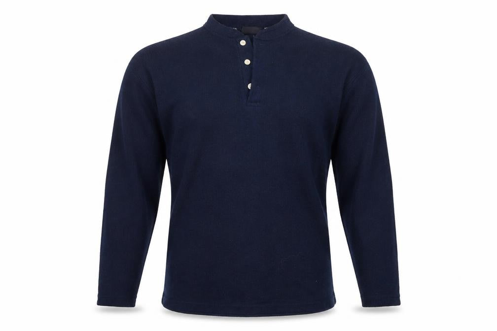 Front view of ARMANDO men’s blue jumper, size L