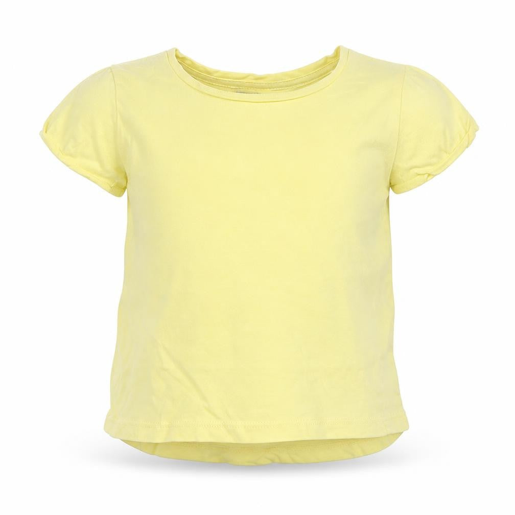 Front view of Next boys’ yellow basic t-shirt, size 2-3, years
