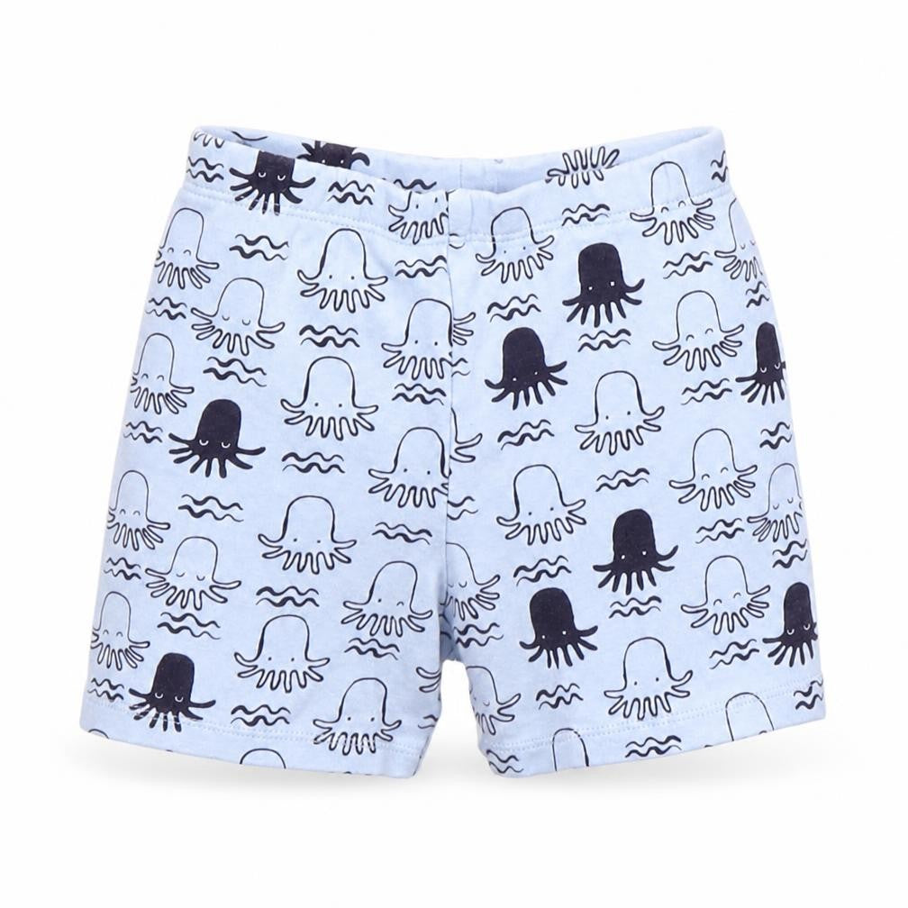 F&F Baby Blue   Cropped Trousers Size 9-12 Months  - squids