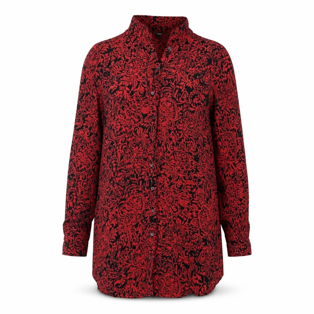 Monsoon Womens Red Geometric  Shirt Dress  Size M