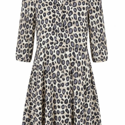 Lanti Womens Beige Animal Print  Fit & Flare  Size 6