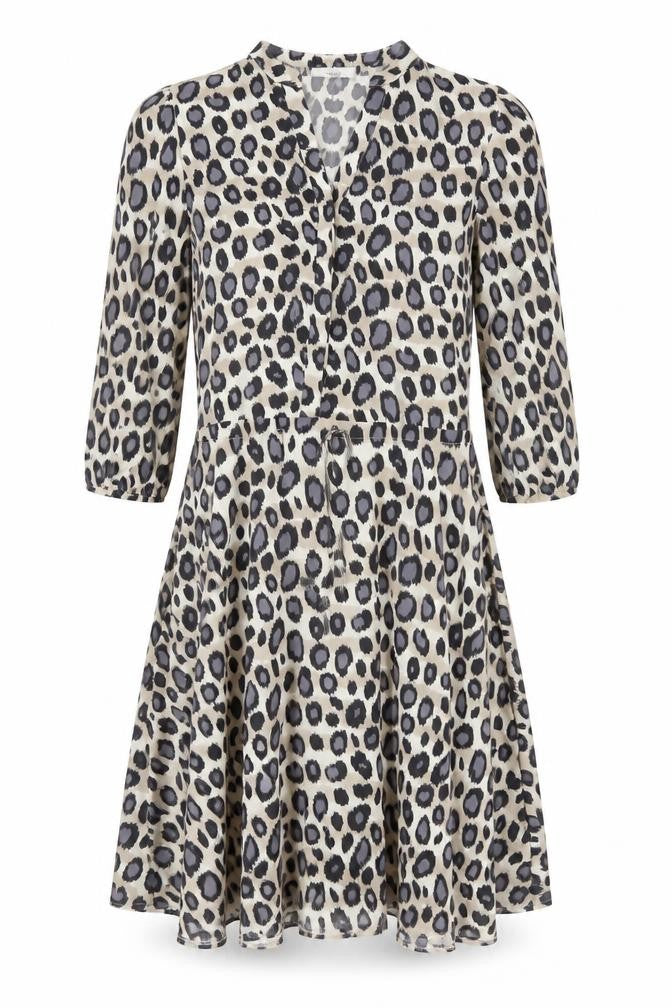Lanti Womens Beige Animal Print  Fit & Flare  Size 6