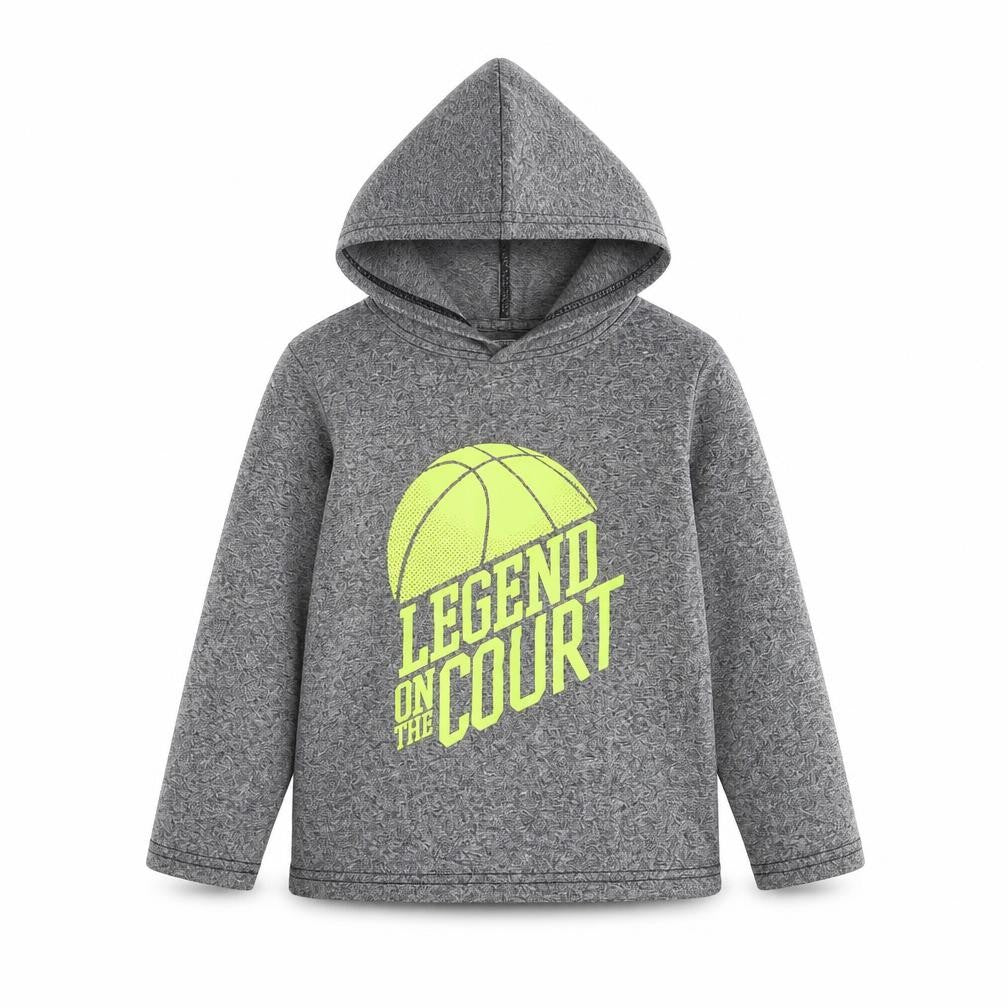 The Childrens Place Boys Grey   Pullover Hoodie Size 4 Years  - basketball
