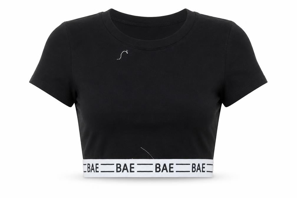 Bozzolo Womens Black   Cropped T-Shirt Size S  - bae
