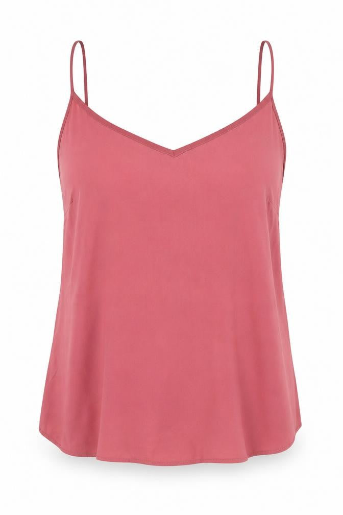 Front view of F&F women’s pink basic tank, size UK 14