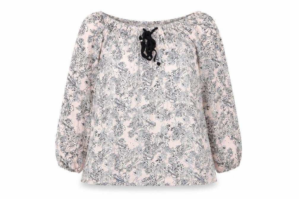 Front view of George women’s pink floral basic blouse, size UK 12